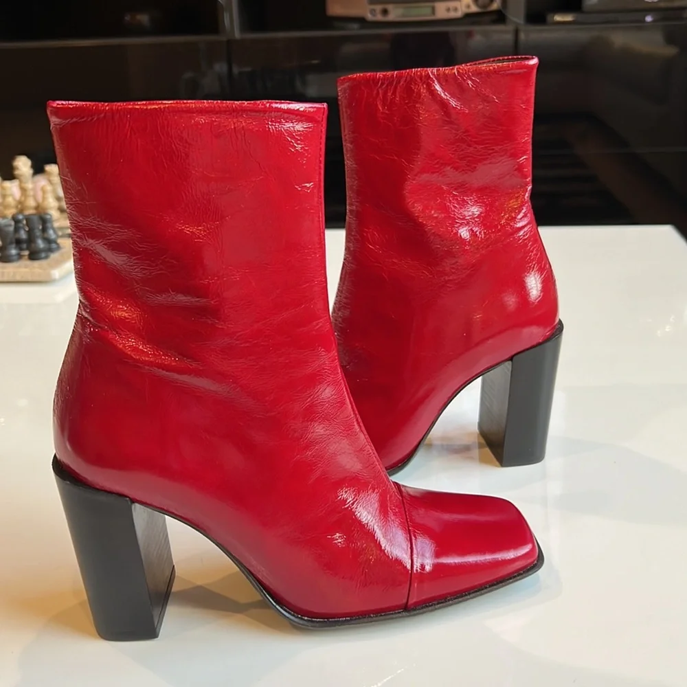 New leather boots NWT stirling berry amaranto malory boots - Picture 2 of 14